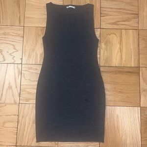 Dark grey viscose mini dress